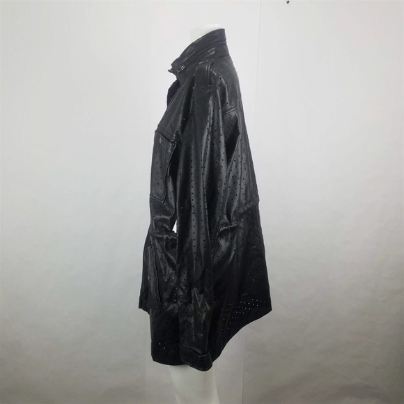 NWT GUESS Vegan Leather Moto Jacket Black Size Large - Picture 5 of 8